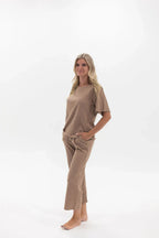 Adult Ribbed Lounge Set | Cappuccino