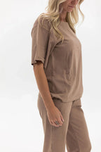 Adult Ribbed Lounge Set | Cappuccino